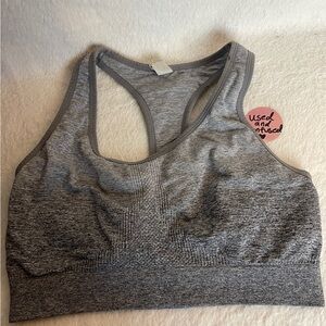 90 Degree By Reflex Heathered Gray Sports Bra